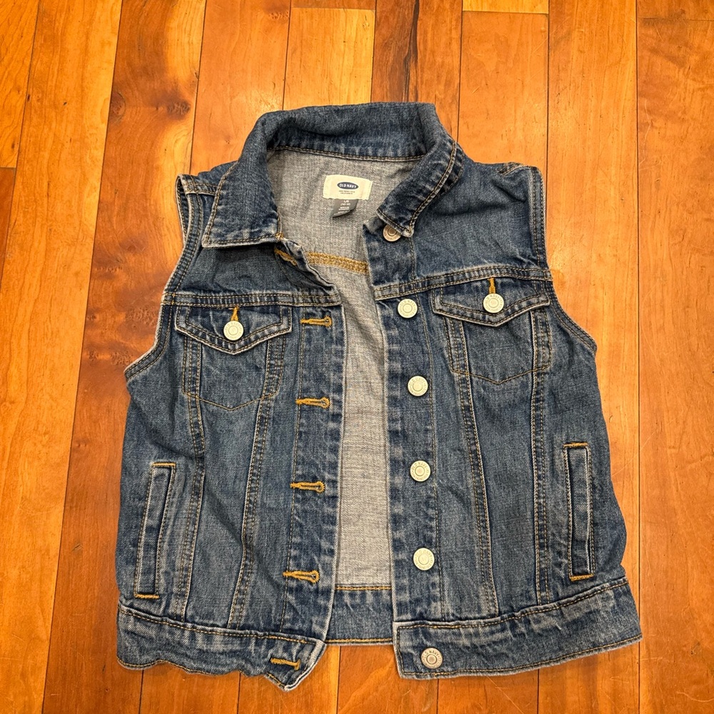 Old Navy Blue Denim Vest Classic Sleeveless Design